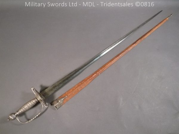 Silver Hilted 18th Century English Sword and Scabbard