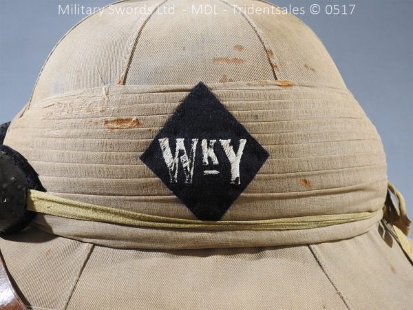 Warwickshire Yeomanry Wolseley Officer's Helmet - Image 8