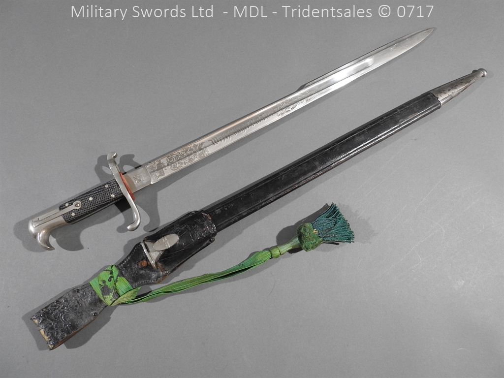 German Hirschfanger 1871 Engraved Bayonet