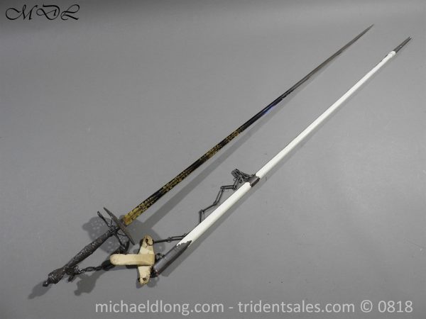 Steel Hilted Small Sword with Blue and Gilt Blade