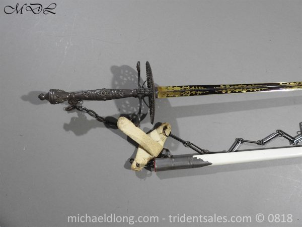 Steel Hilted Small Sword with Blue and Gilt Blade - Image 2