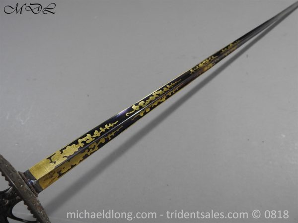 Steel Hilted Small Sword with Blue and Gilt Blade - Image 21