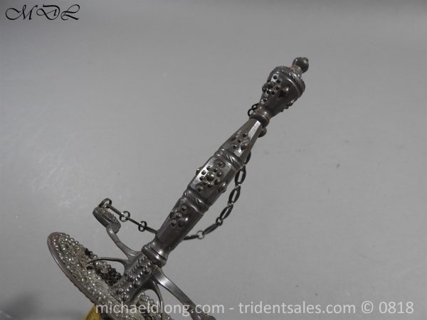 Steel Hilted Small Sword with Blue and Gilt Blade - Image 9