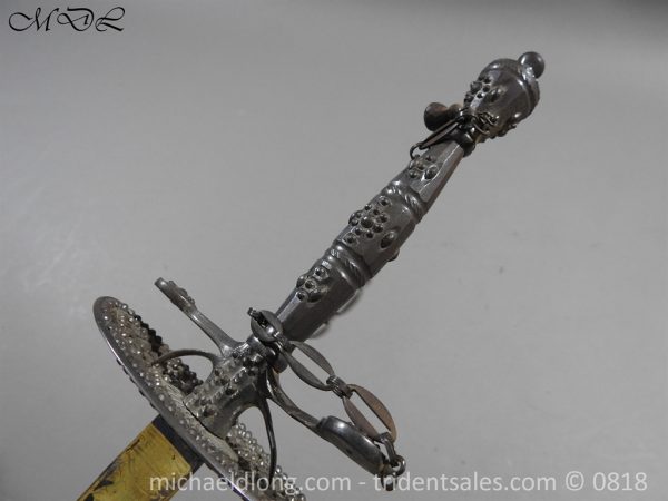 Steel Hilted Small Sword with Blue and Gilt Blade - Image 8