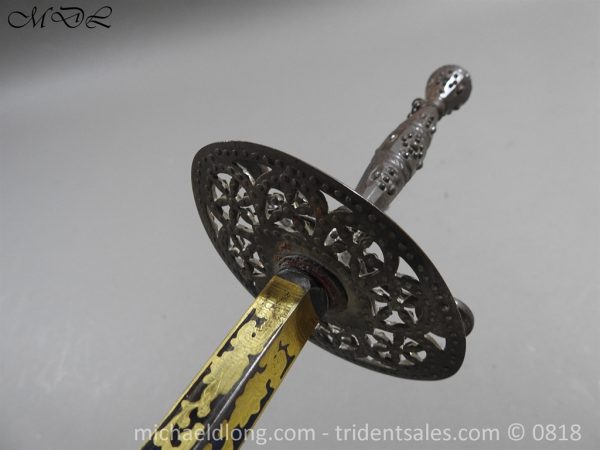 Steel Hilted Small Sword with Blue and Gilt Blade - Image 6