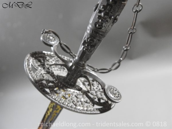 Steel Hilted Small Sword with Blue and Gilt Blade - Image 5