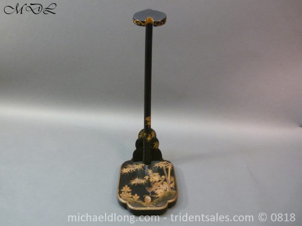 Japanese Black and Gold lacquer Sword Stand