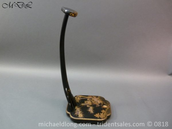Japanese Black and Gold lacquer Sword Stand - Image 11