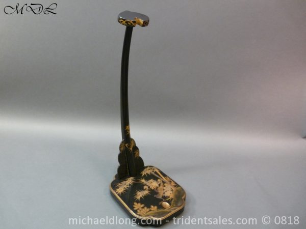 Japanese Black and Gold lacquer Sword Stand - Image 12