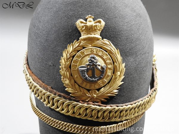 First Surrey Rifles Victorian Officer’s regimental pattern Helmet c 1860 - Image 11