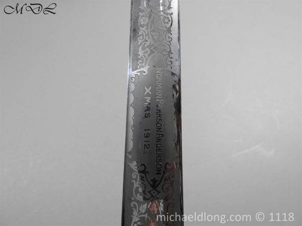 Scottish Highlanders Cross Hilt Sword dated Xmas 1912 - Image 13