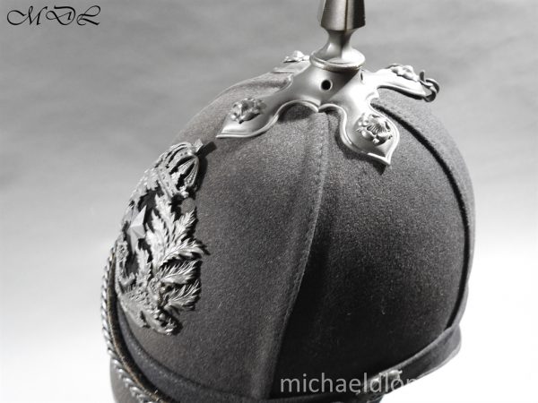 Cameronians Victorian Officer's Black Cloth Helmet - Image 7