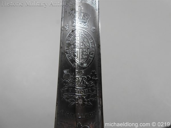 Victorian Royal Artillery Patent Tang Officer's Sword - Image 18