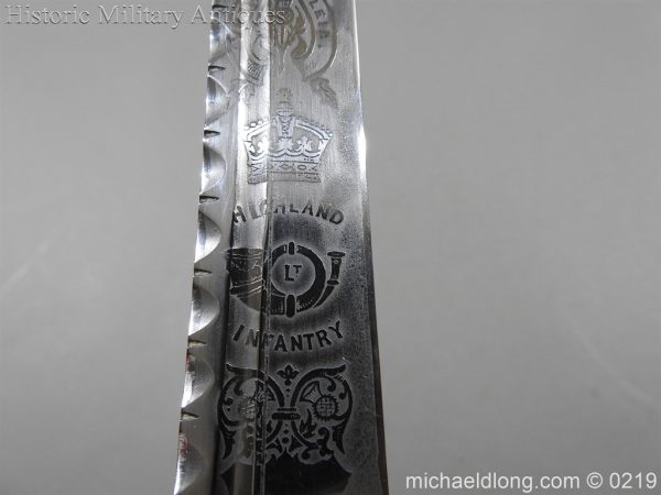 Scottish Highland Light Infantry Officer's Dirk - Image 13