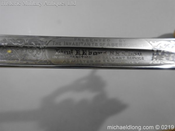 Royal Naval WW1 Presentation Sword - E Evans D S O - Image 15