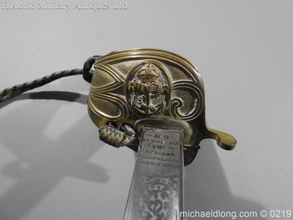 Royal Naval WW1 Presentation Sword - E Evans D S O - Image 20