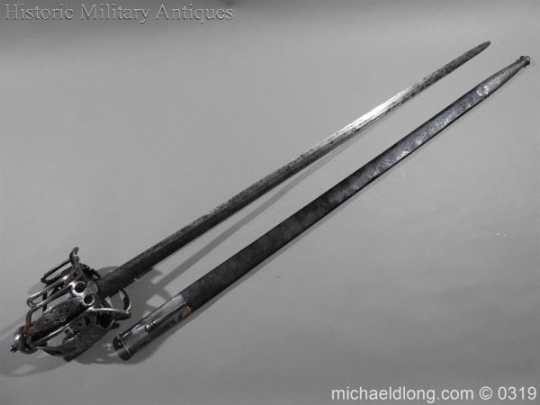 Scottish Basket Hilted Broadsword and Scabbard