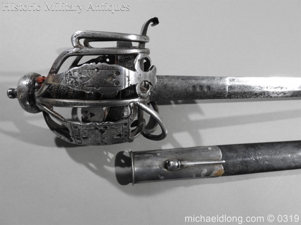 Scottish Basket Hilted Broadsword and Scabbard - Image 2