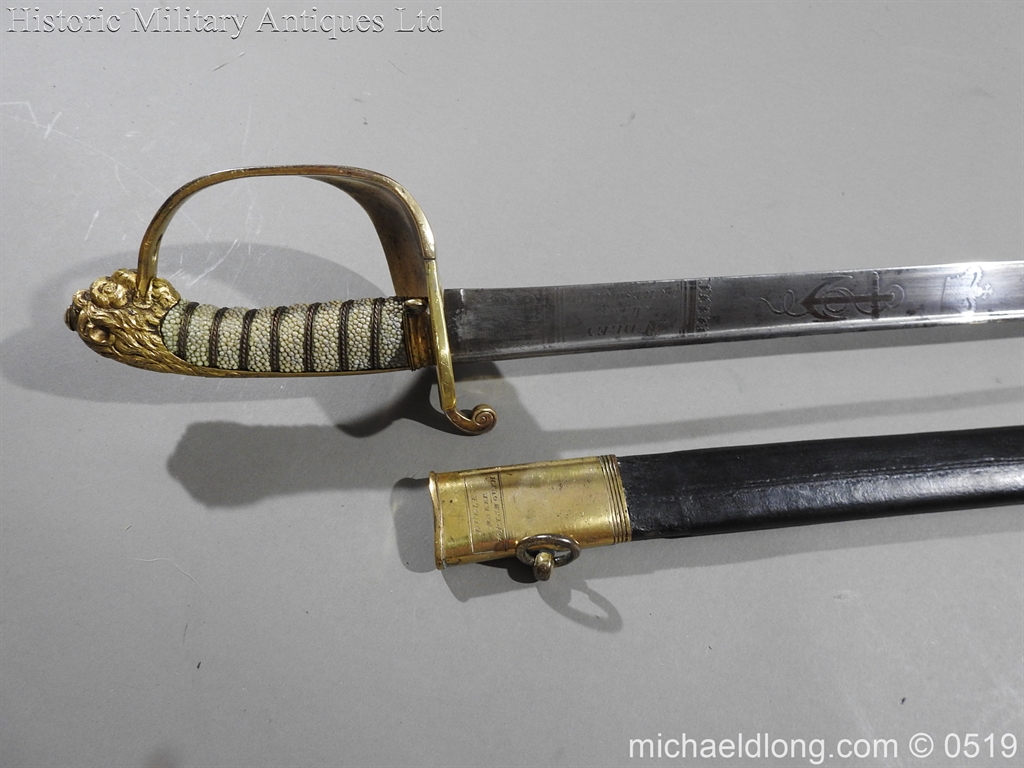 Royal Naval Officer's Pipe Back Sword By Dudley - Image 6
