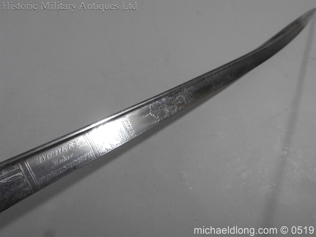 Royal Naval Officer's Pipe Back Sword By Dudley - Image 12