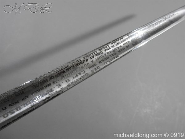 WW1 British 1897 Officers Presentation Sword - Image 13