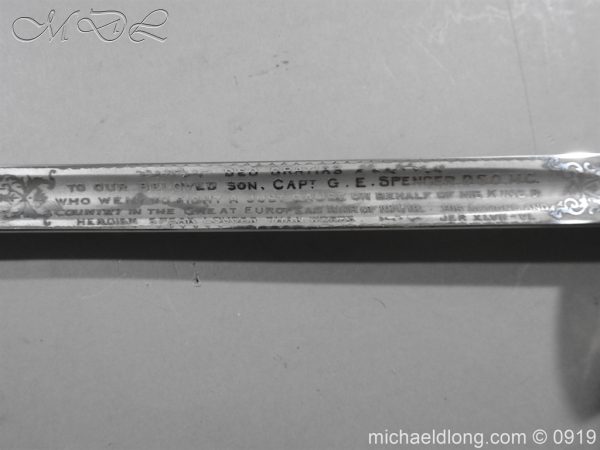 WW1 British 1897 Officers Presentation Sword - Image 14
