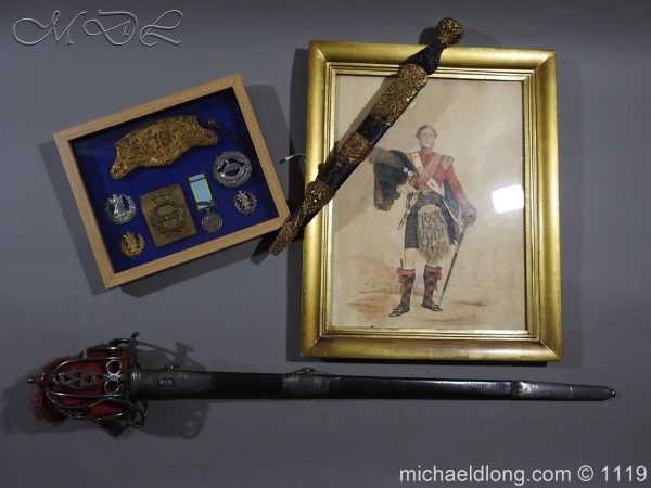79th Highlanders Captain's Portrait, Medal, Sword and Dirk, etc