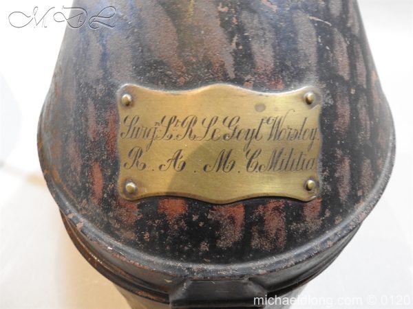 Royal Army Medical Corps Officer’s Service Helmet  Lt R Le Geyt Worsley - Image 3
