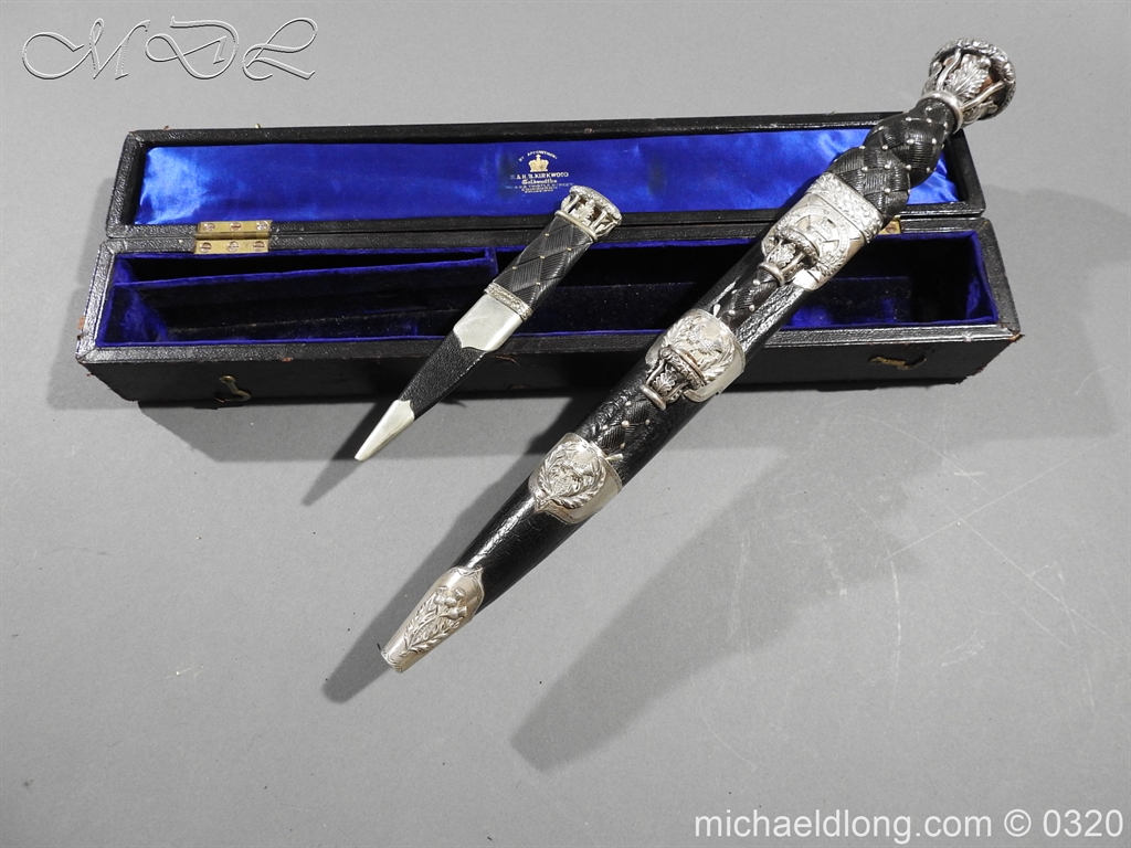 Gordon Highlanders Officer's Cased Dirk Set