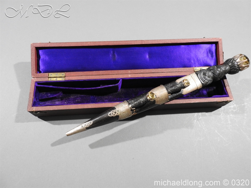 Scottish Silver Cased Dress Dirk Clan Cockburn