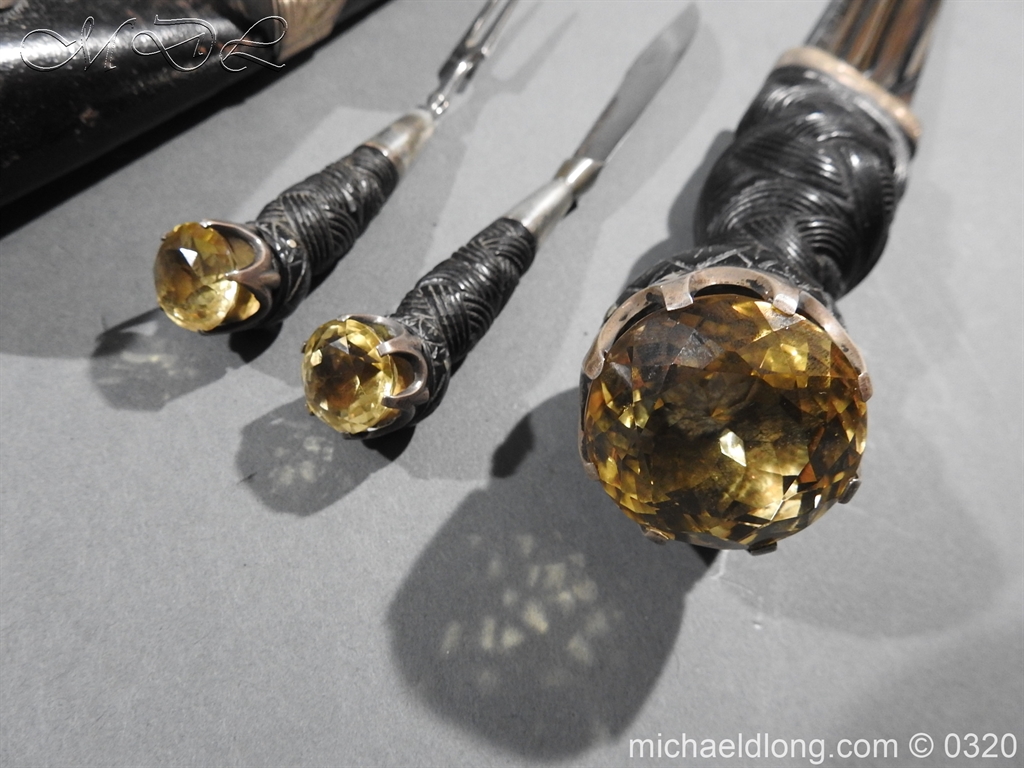 Scottish Silver Cased Dress Dirk - Clan Cockburn - Image 4