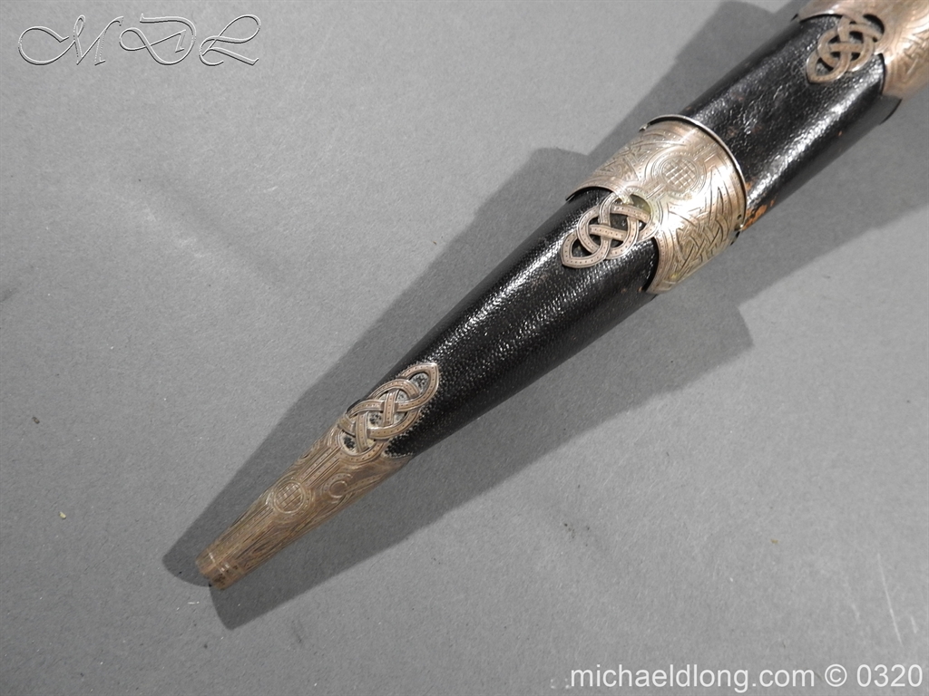 Scottish Silver Cased Dress Dirk - Clan Cockburn - Image 7