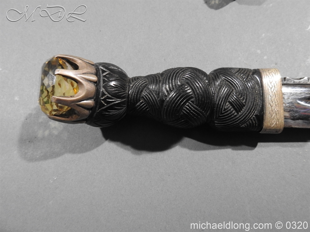 Scottish Silver Cased Dress Dirk - Clan Cockburn - Image 11