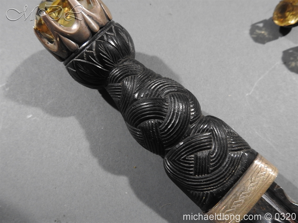 Scottish Silver Cased Dress Dirk - Clan Cockburn - Image 13