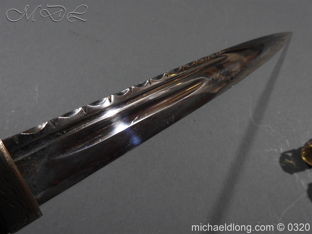 Scottish Silver Cased Dress Dirk - Clan Cockburn - Image 14