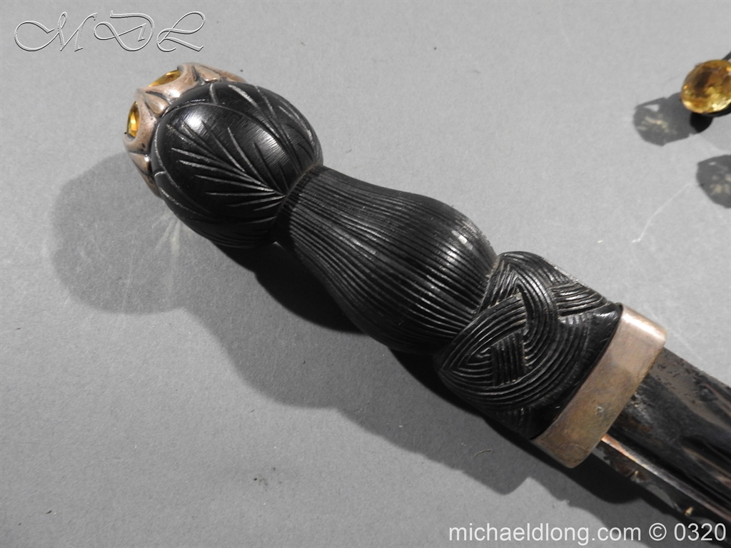 Scottish Silver Cased Dress Dirk - Clan Cockburn - Image 16