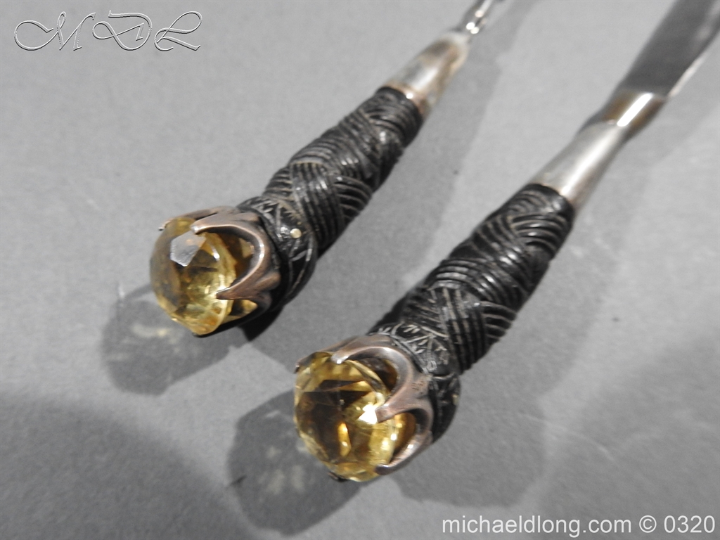 Scottish Silver Cased Dress Dirk - Clan Cockburn - Image 17