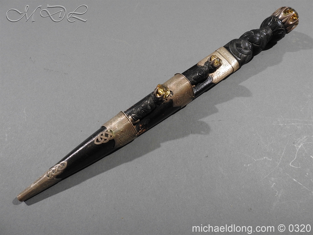 Scottish Silver Cased Dress Dirk - Clan Cockburn - Image 19