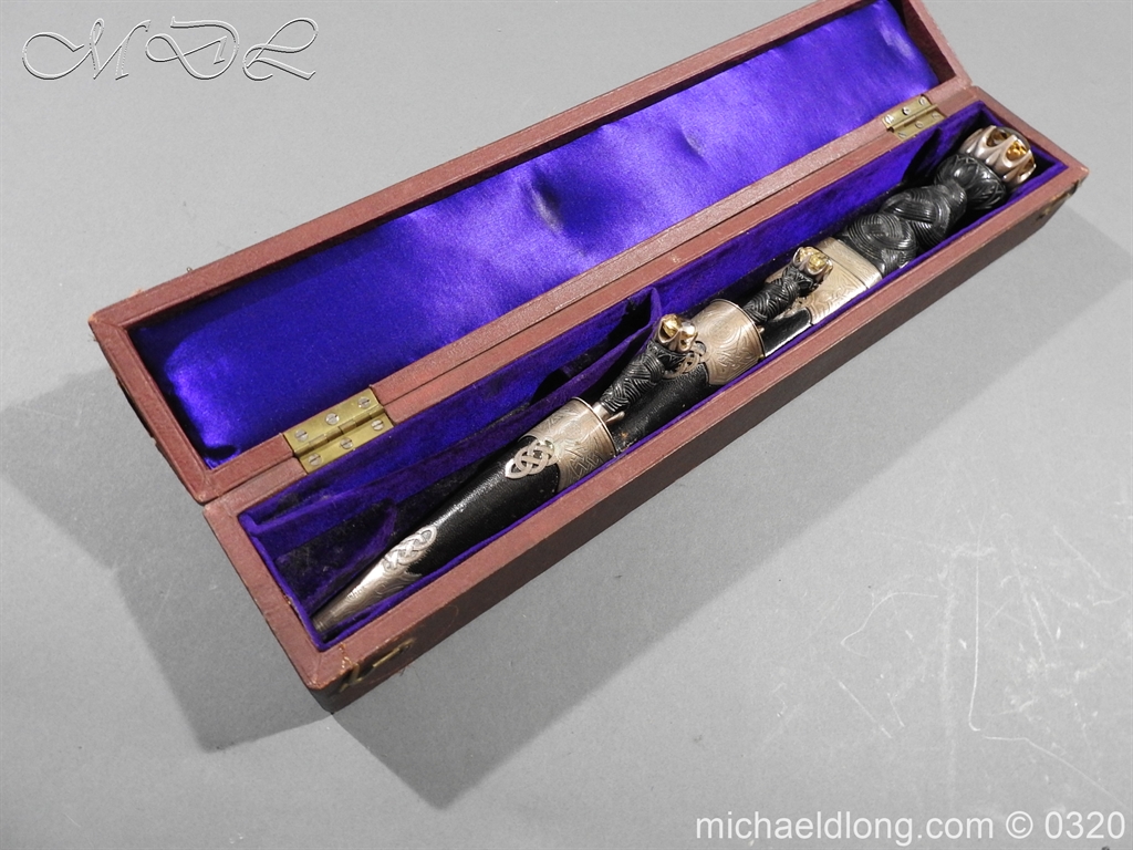 Scottish Silver Cased Dress Dirk - Clan Cockburn - Image 20