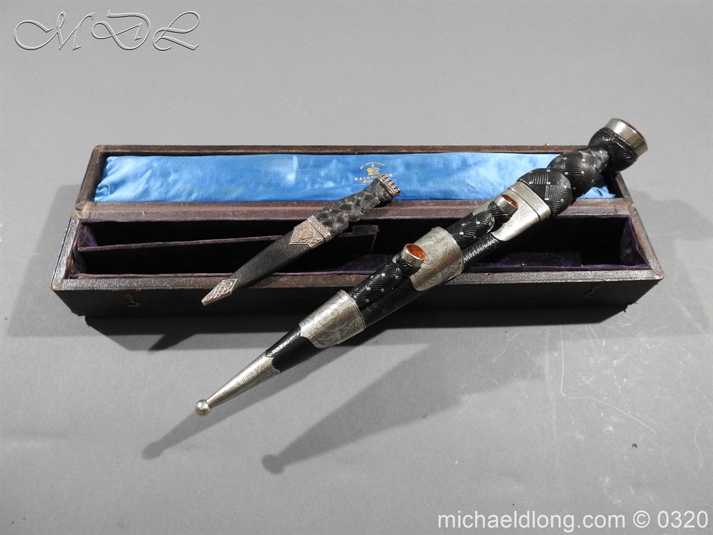 Scottish Silver Mounted Cased Dress Dirk