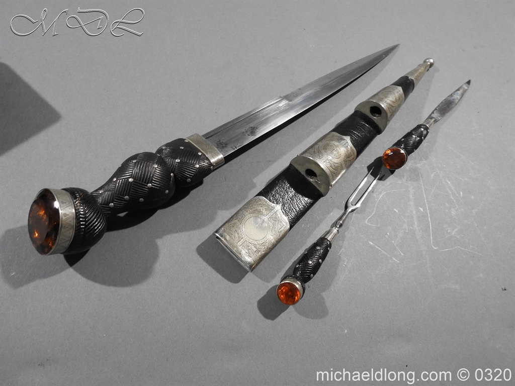 Scottish Silver Mounted Cased Dress Dirk - Image 4