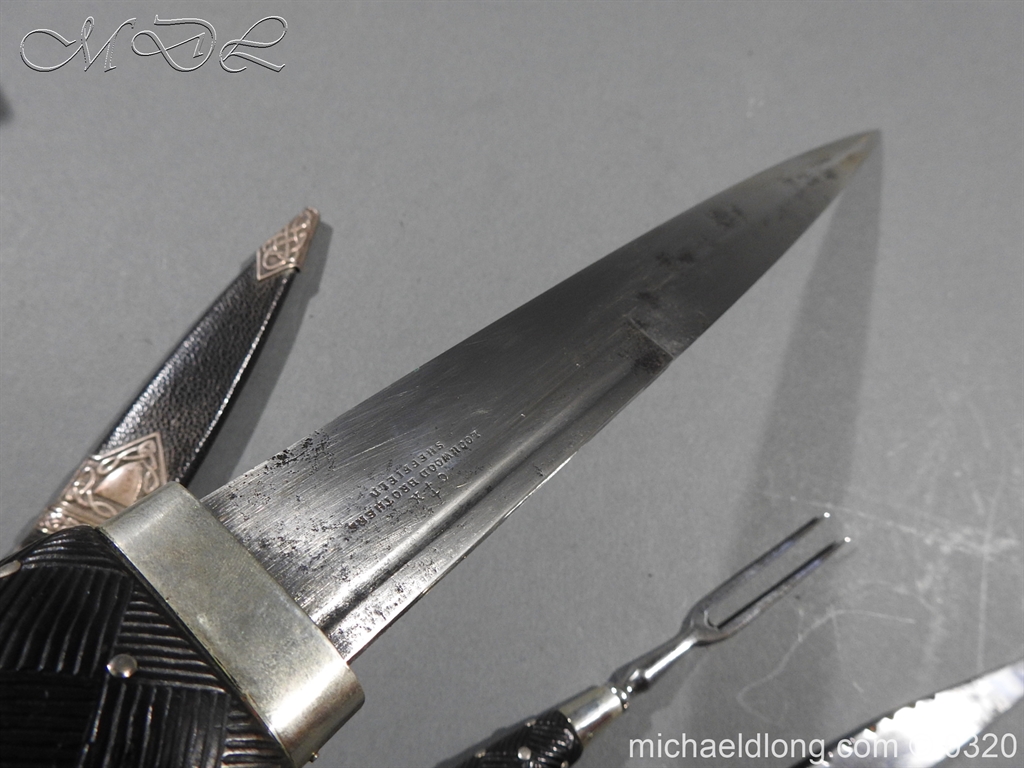 Scottish Silver Mounted Cased Dress Dirk - Image 12