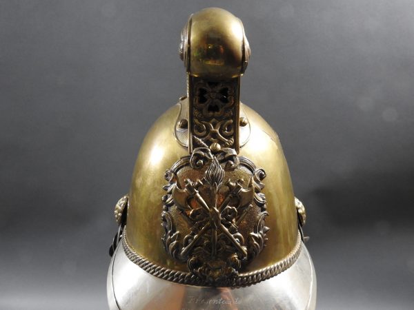 British Presentation Fire Helmet dated 1889 - Image 2