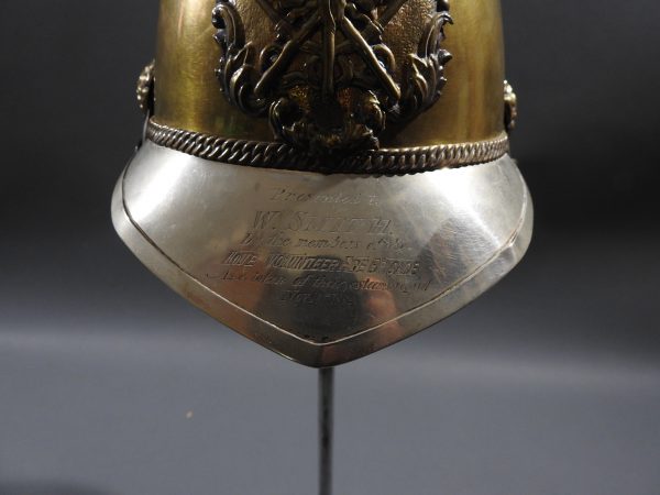 British Presentation Fire Helmet dated 1889 - Image 3