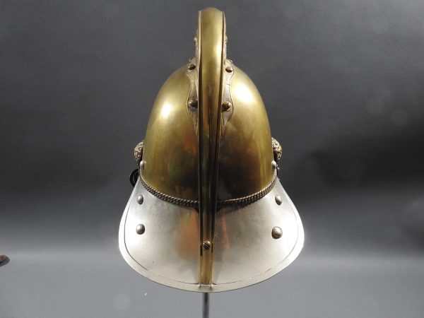 British Presentation Fire Helmet dated 1889 - Image 6