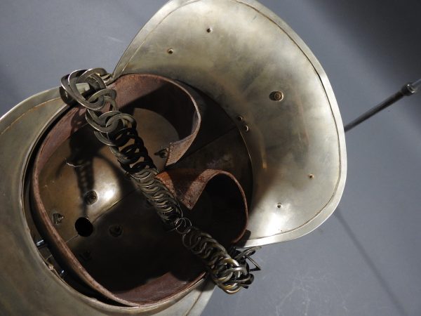 British Presentation Fire Helmet dated 1889 - Image 12