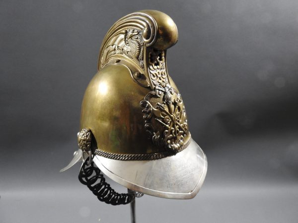 British Presentation Fire Helmet dated 1889 - Image 16