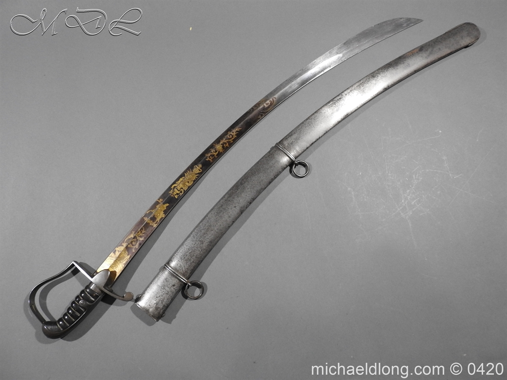 British 1796 Blue and Gilt Officer's Sword - Image 5