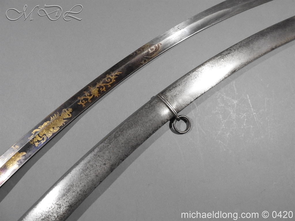 British 1796 Blue and Gilt Officer's Sword - Image 7