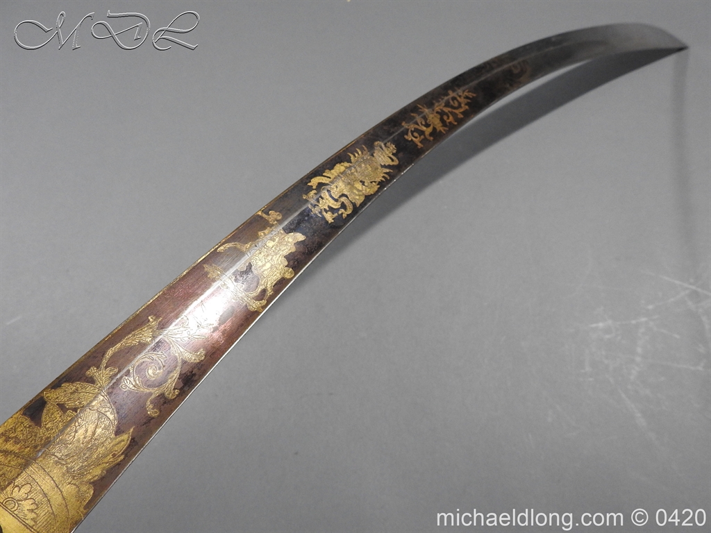 British 1796 Blue and Gilt Officer's Sword - Image 13